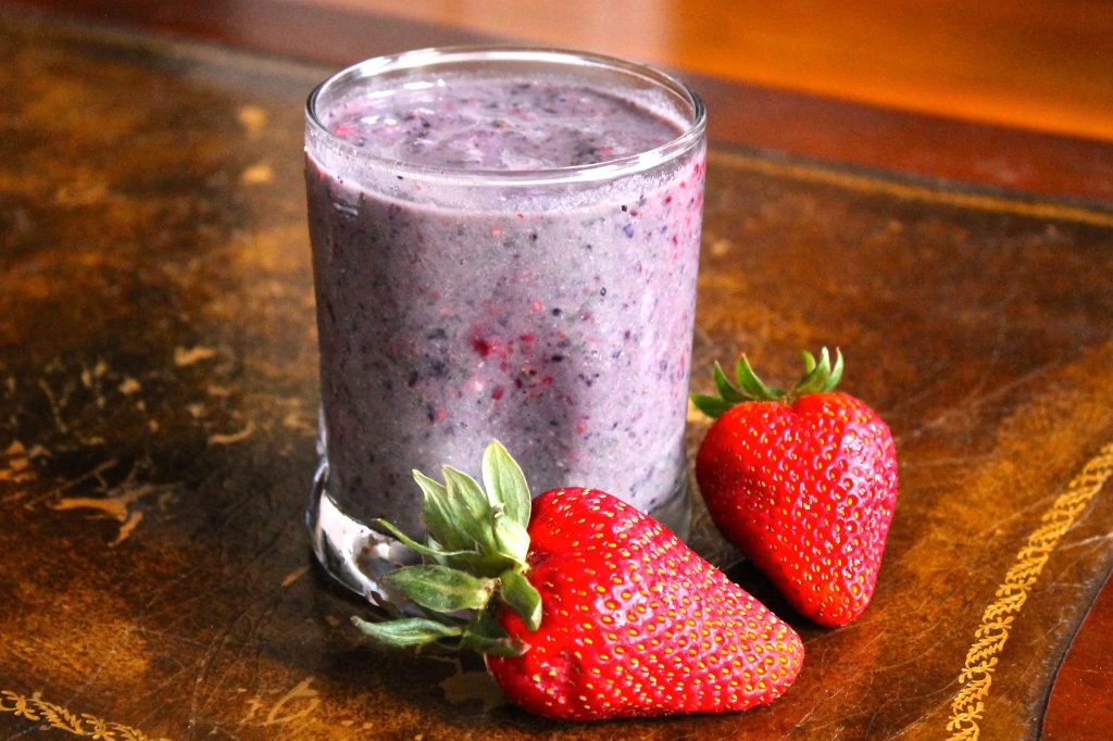 A glass of Berry Blast Smoothie